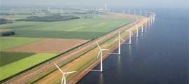 Flevoland - landschap met windmolens